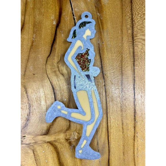 Vintage Runner Stained Glass Like Suncatcher Ornament Hang Holiday - Picture 2 of 2